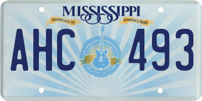 MS license plate AHC493
