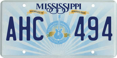 MS license plate AHC494