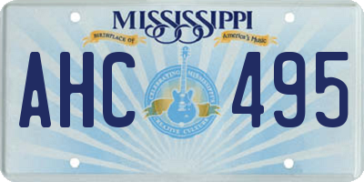 MS license plate AHC495