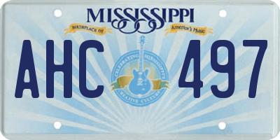 MS license plate AHC497