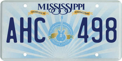 MS license plate AHC498