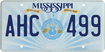 MS license plate AHC499