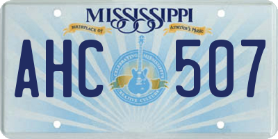 MS license plate AHC507