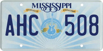 MS license plate AHC508