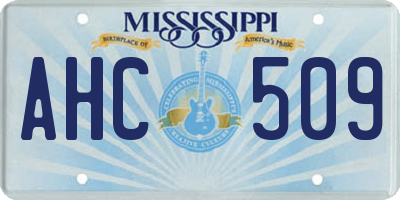 MS license plate AHC509