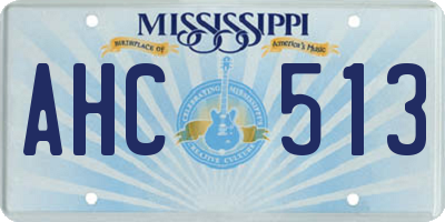 MS license plate AHC513