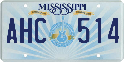 MS license plate AHC514