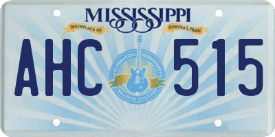 MS license plate AHC515