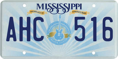 MS license plate AHC516