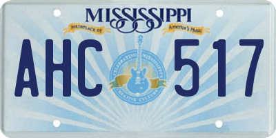MS license plate AHC517