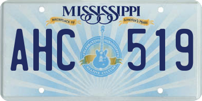 MS license plate AHC519