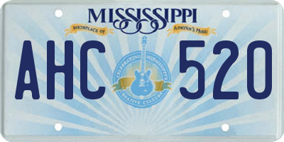 MS license plate AHC520