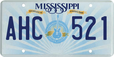 MS license plate AHC521