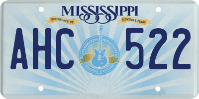 MS license plate AHC522