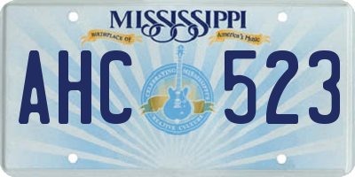 MS license plate AHC523