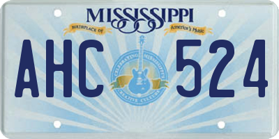 MS license plate AHC524