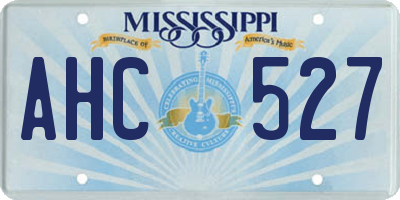 MS license plate AHC527