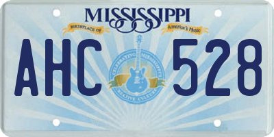 MS license plate AHC528