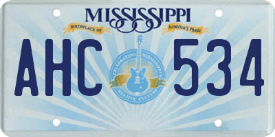 MS license plate AHC534