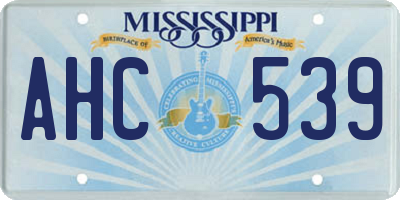 MS license plate AHC539