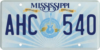 MS license plate AHC540