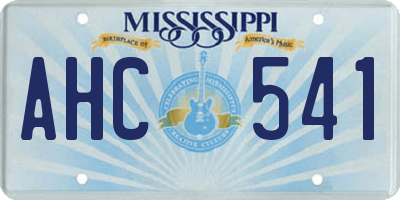 MS license plate AHC541