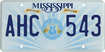 MS license plate AHC543