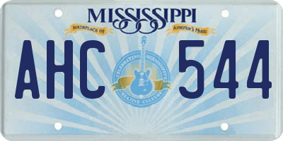 MS license plate AHC544