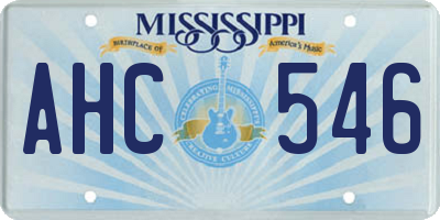 MS license plate AHC546