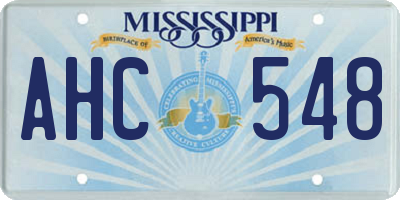 MS license plate AHC548