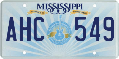 MS license plate AHC549