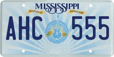 MS license plate AHC555