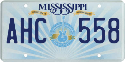 MS license plate AHC558