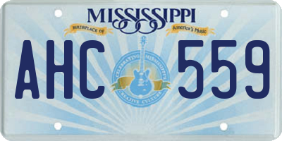 MS license plate AHC559