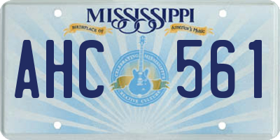 MS license plate AHC561