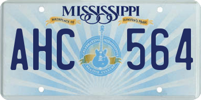 MS license plate AHC564