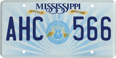 MS license plate AHC566