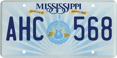MS license plate AHC568