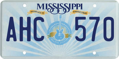 MS license plate AHC570