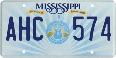 MS license plate AHC574