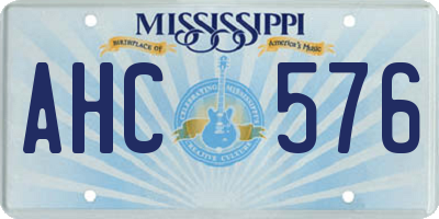 MS license plate AHC576