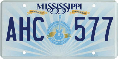 MS license plate AHC577