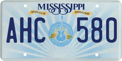 MS license plate AHC580