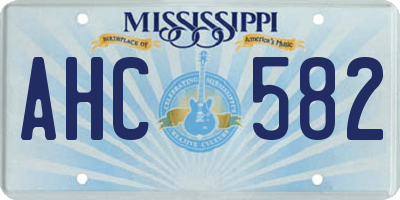 MS license plate AHC582
