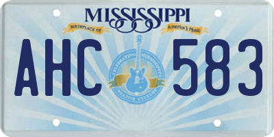 MS license plate AHC583