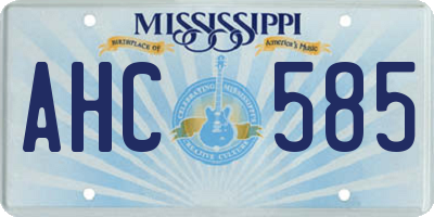 MS license plate AHC585