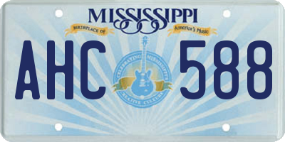 MS license plate AHC588
