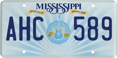 MS license plate AHC589