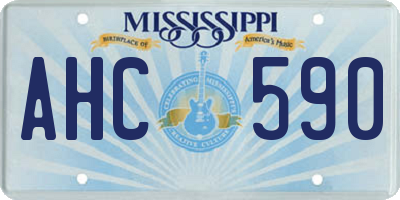MS license plate AHC590