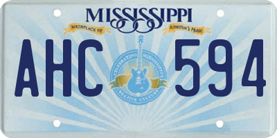 MS license plate AHC594